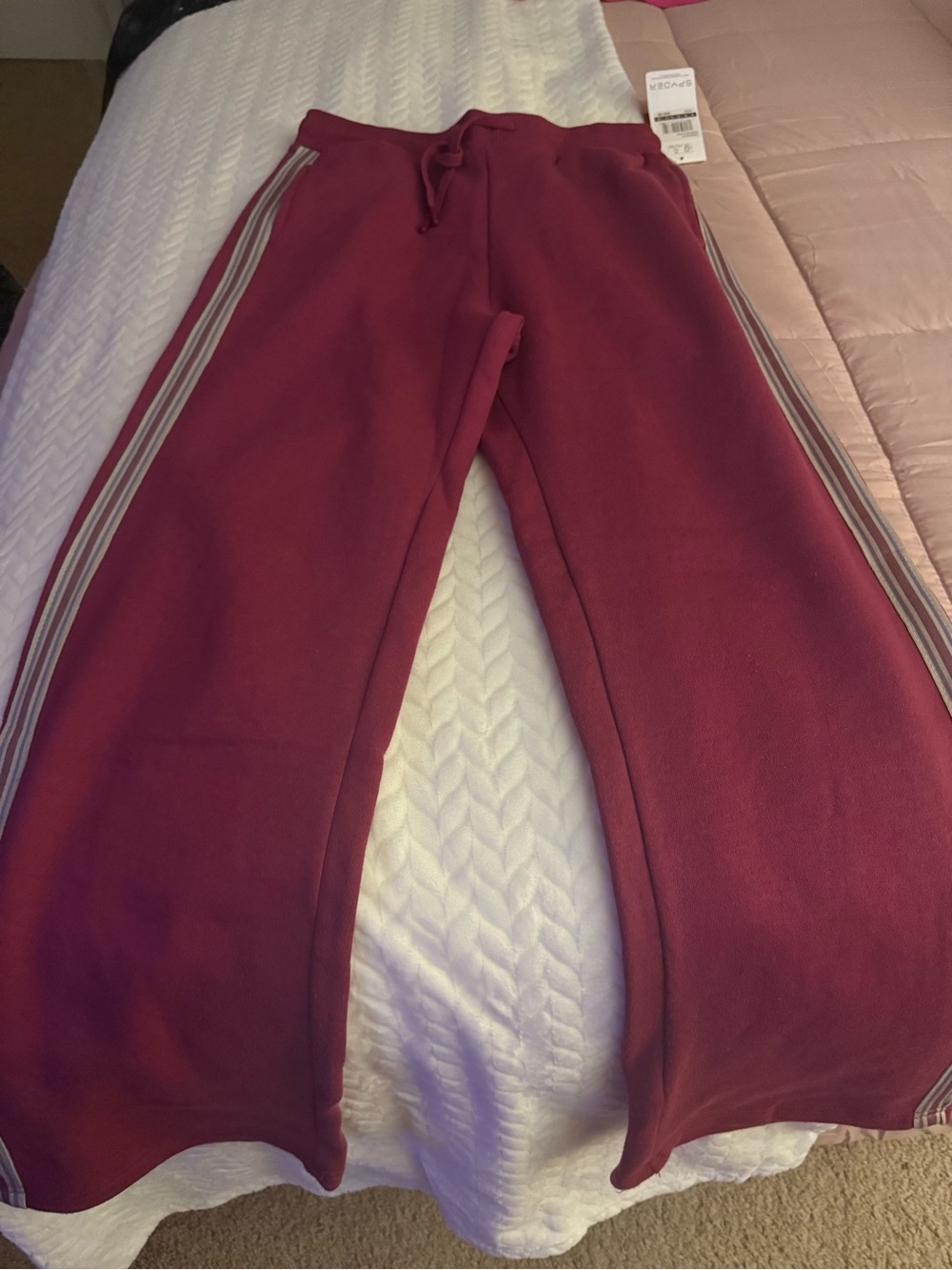Spyder Burgundy Joggers with Side Stripes